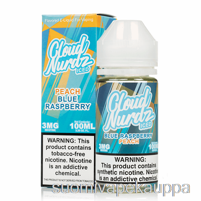 Vape Box Iced Persikka Sininen Vadelma - Pilvi Nurdz - 100ml 0mg